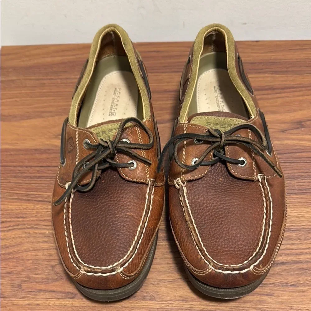 Sperry Topsider Mako Canoe Moc Boat Shoe in Amaretto Leather. Size 13W.